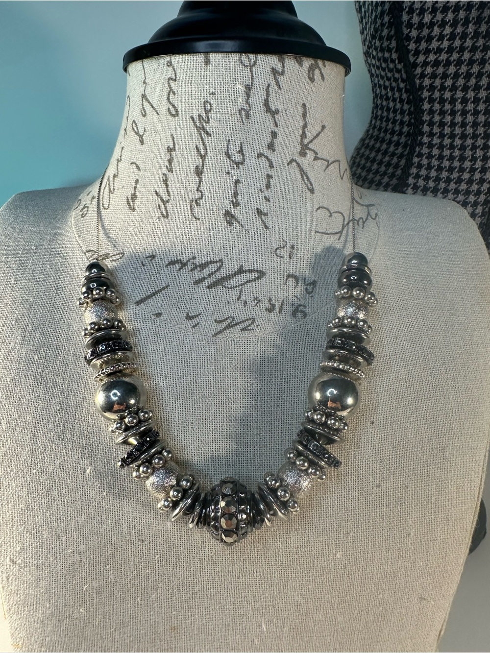 Silver-Tone Beaded Statement Necklace - Women Jewelry